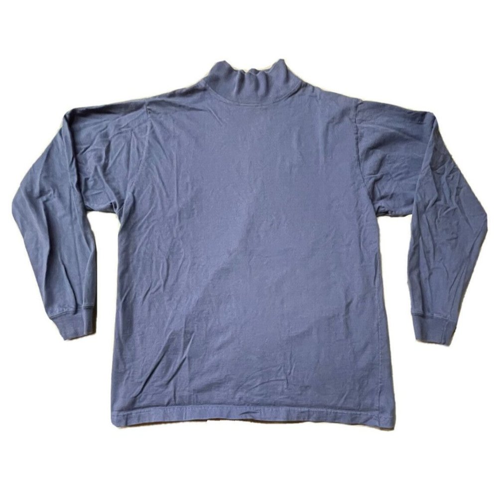 Vintage LL Bean Freeport Maine Blue Outdoors High Neck Long Sleeve Tshirt